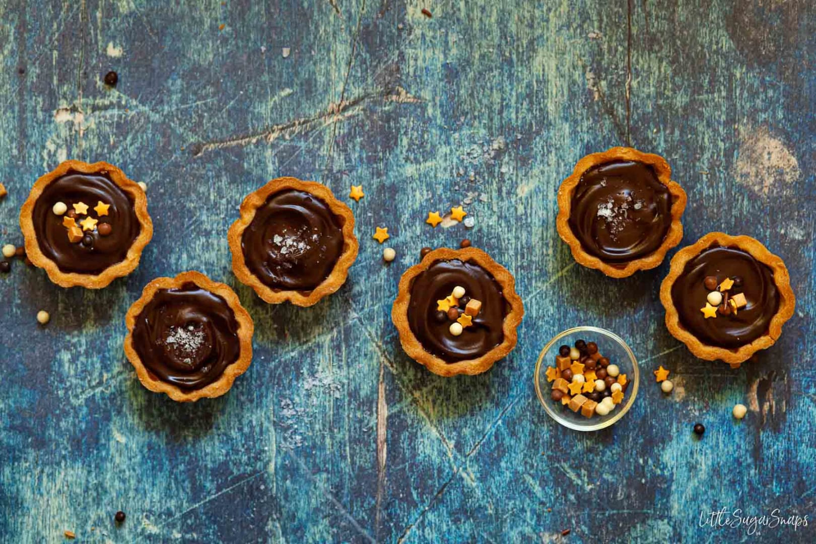 Chocolate Salted Caramel Tarts - Sugar Apron