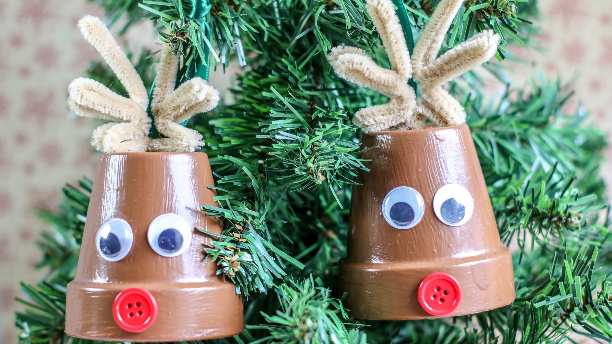 Reindeer Clay Pot Ornament Christmas Craft for Kids