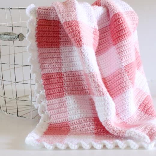 Tunisian shop gingham blanket