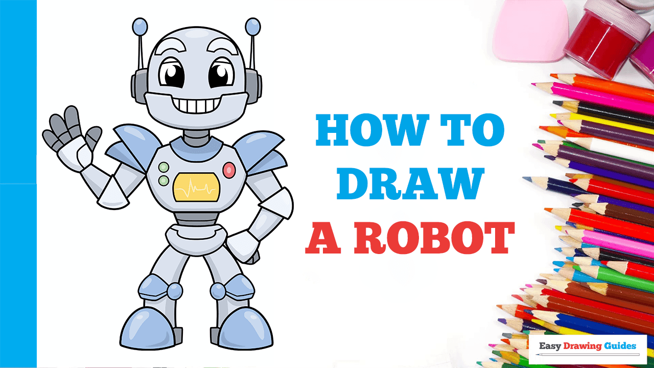 🤖 How to Draw a Cartoon Robot  Easy Drawing for Kids 