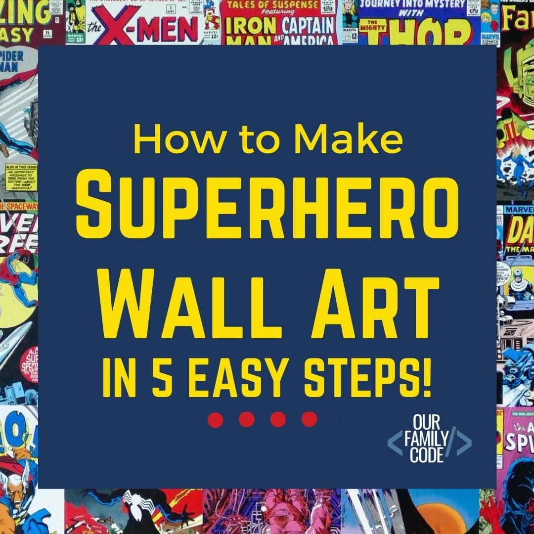 DIY Wall Art for Boys- Superhero Logos