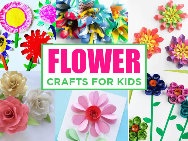 Flower Painting Stamps and Paper Flower Pot Craft for Kids