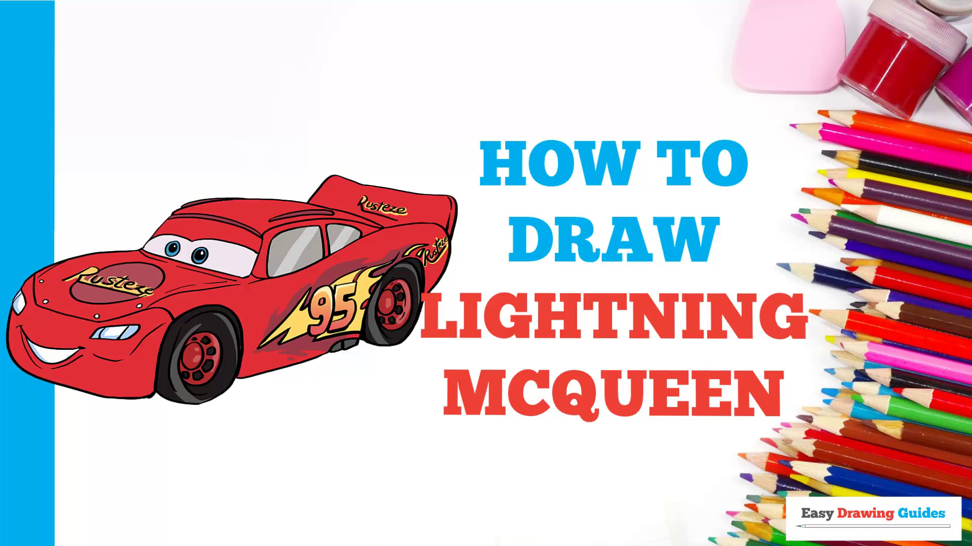 How to Draw Lightning McQueen - Really Easy Drawing Tutorial