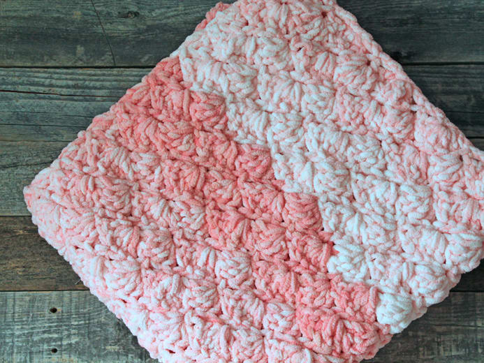 2 Color Pink Primrose Baby Blanket Crochet Pattern Soft Pretty