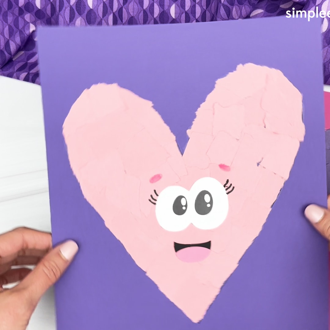 Torn Paper Heart Craft - Little Ladoo