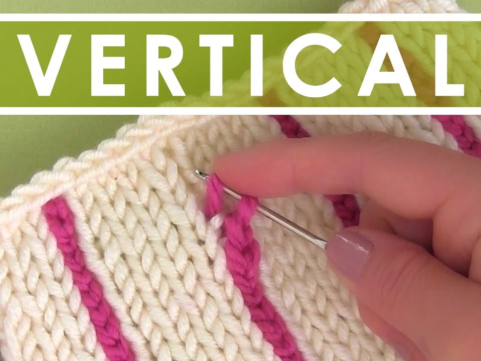 Easily Knit Vertical Stripes using a Crochet Chain