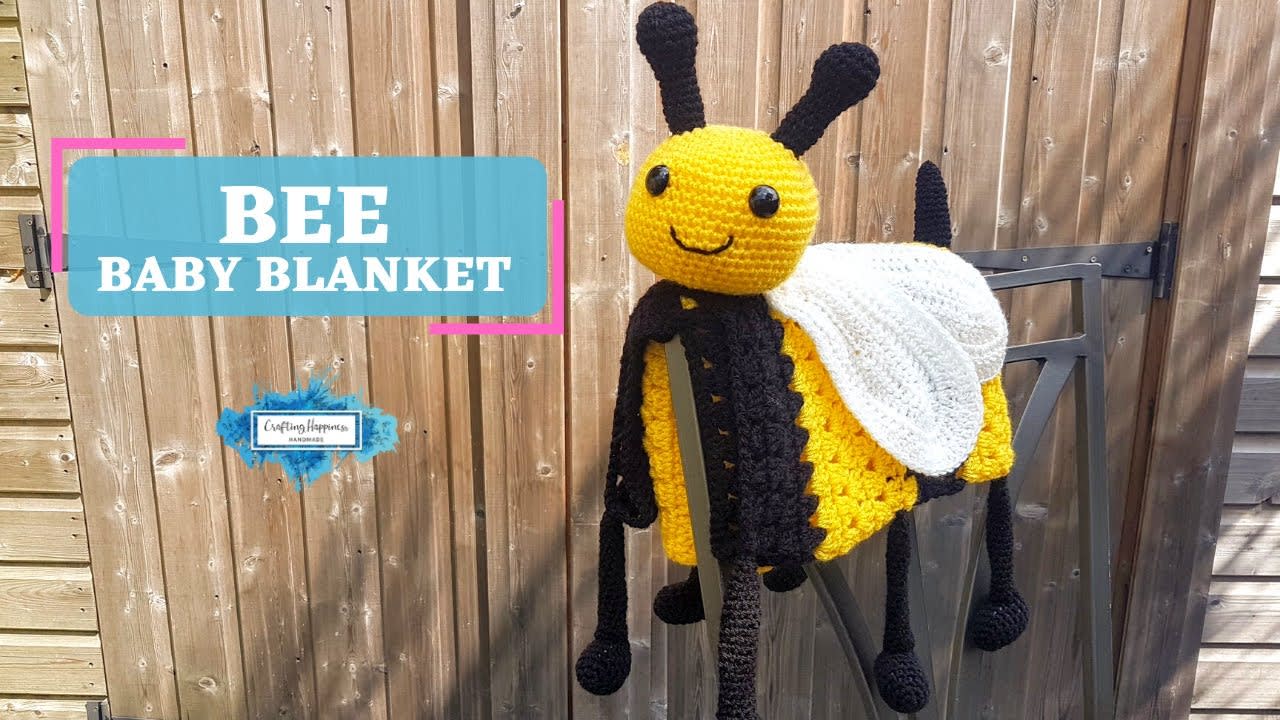 3in1 Happy Bee Baby Blanket Crochet Pattern PROMO VIDEO