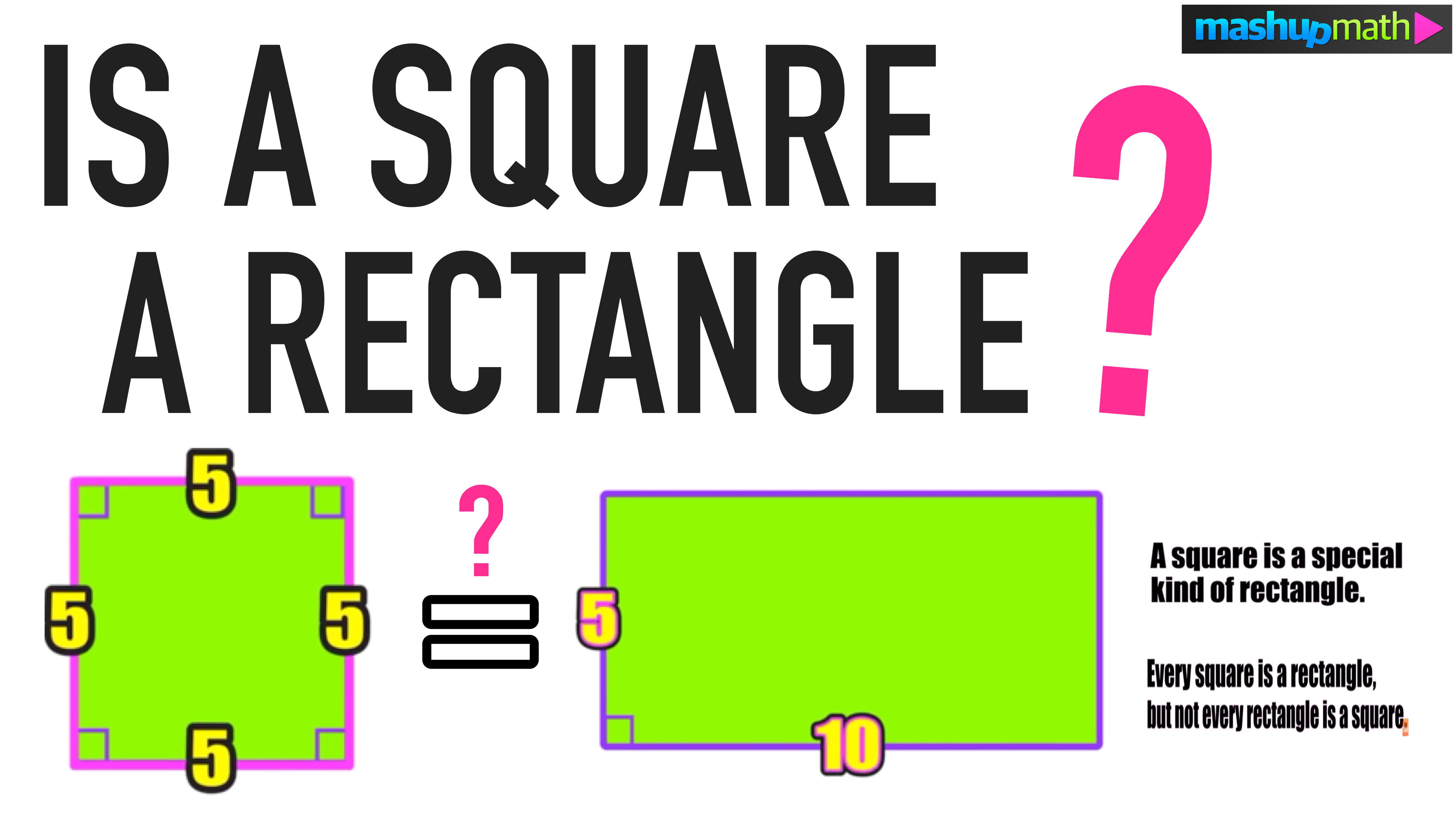 Is a Square a Rectangle? Yes or No? — Mashup Math