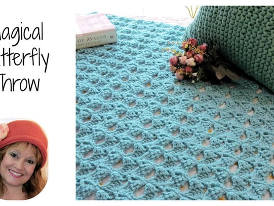 Magical Butterfly Throw Free Crochet Pattern
