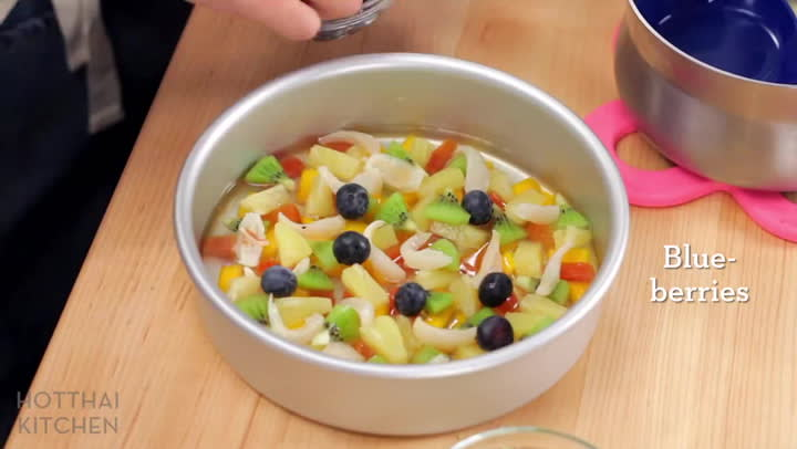 How to make Agar Jelly Fruit Cake Recipe