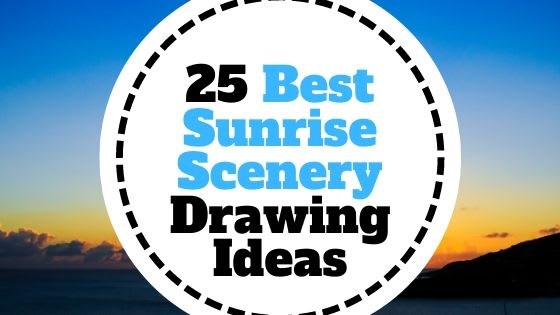 Sunrise drawing with brush pen