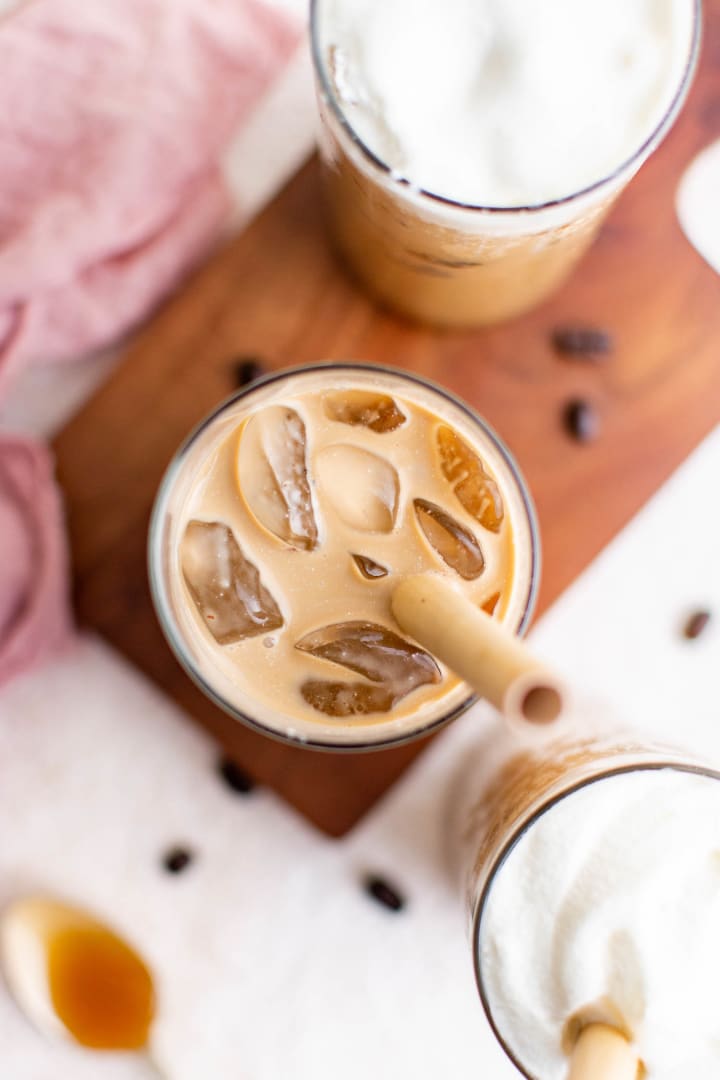 Caramel Iced Coffee • Pancake Recipes