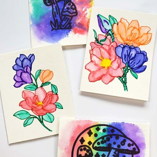 Cricut Watercolor Cards and Watercolor Markers - Weekend Craft