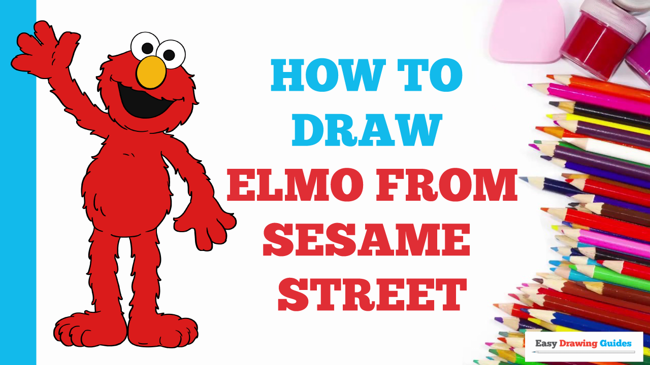 How to Draw Elmo from Sesame Street - Really Easy Tutorial