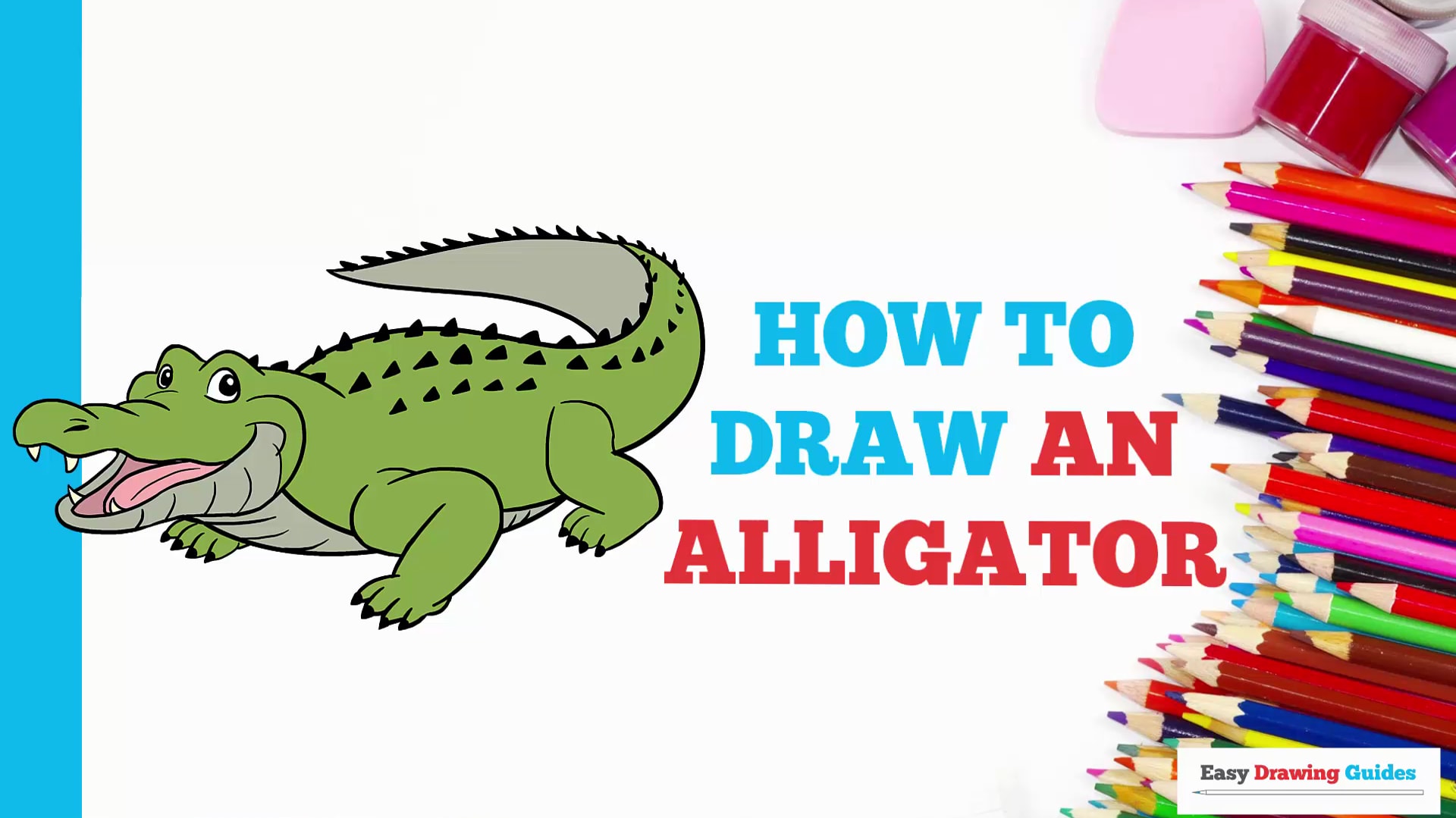 How to Draw an Alligator in a Few Easy Steps Drawing Tutorial for Kids and  Beginners