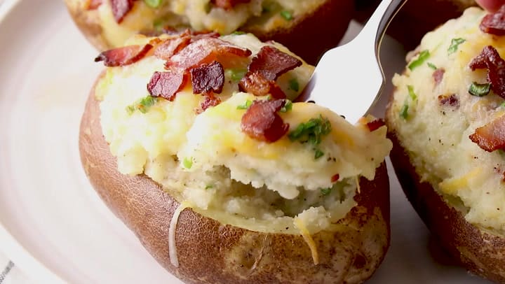 Twice Baked Potatoes Recipe {VIDEO} - The Cookie Rookie
