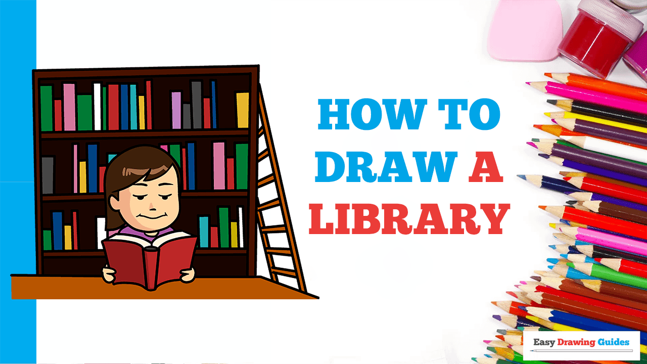 How to Draw a Library  Really Easy Drawing Tutorial