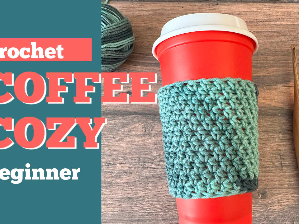 Coffee Bean Cup Cozy a Free Crochet Mug Cozy Pattern - ChristaCoDesign