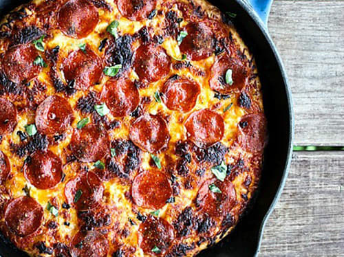 Cast Iron Chicago-Style Pepperoni Pan Pizza