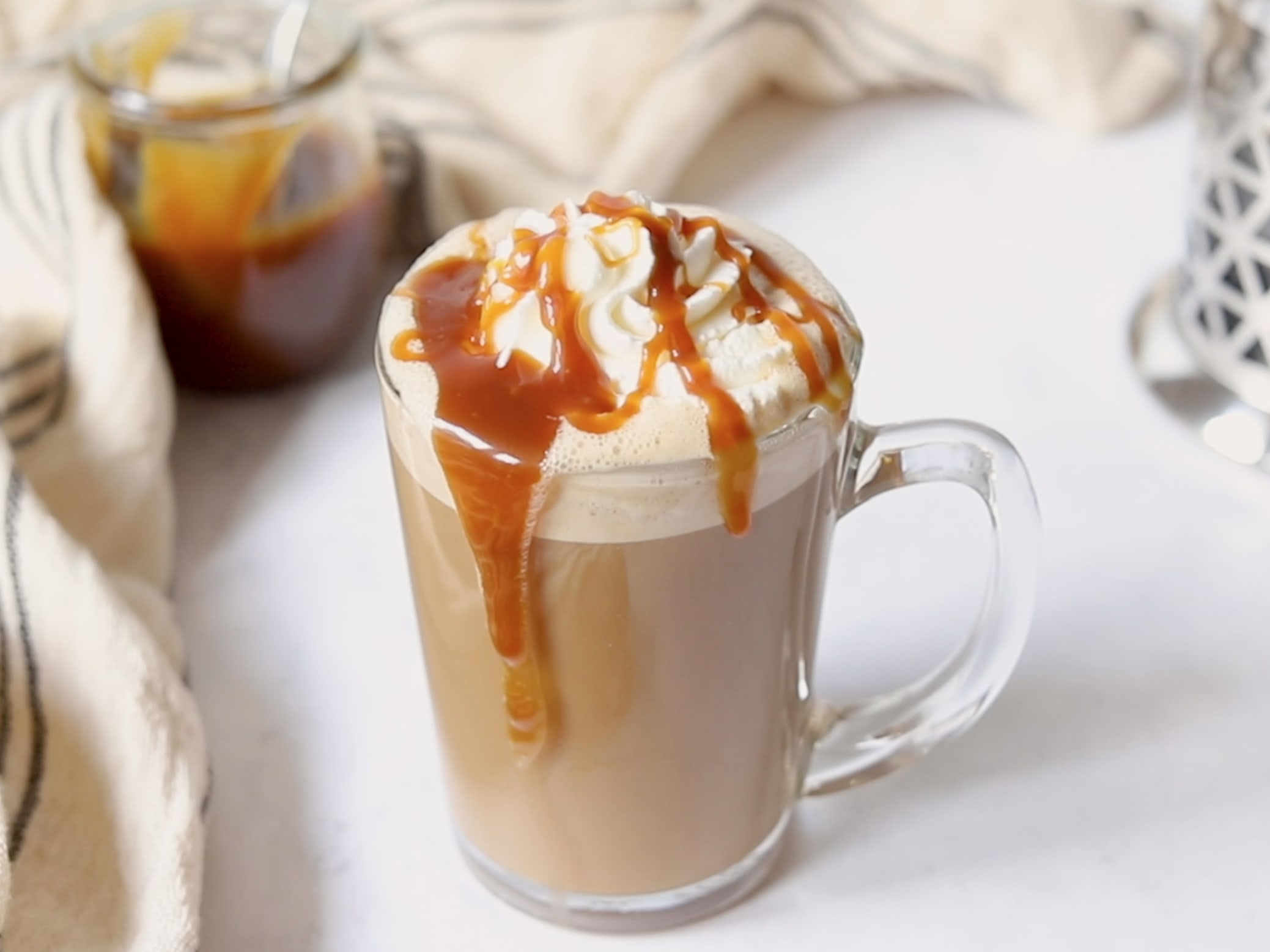 Caramel Latte Recipe (video) - Easy Starbucks Copycat Drink