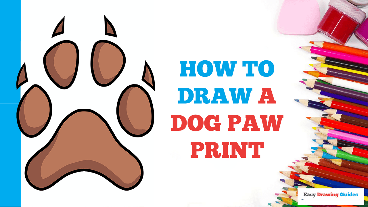 How to Draw a Dog Paw Print - Really Easy Drawing Tutorial