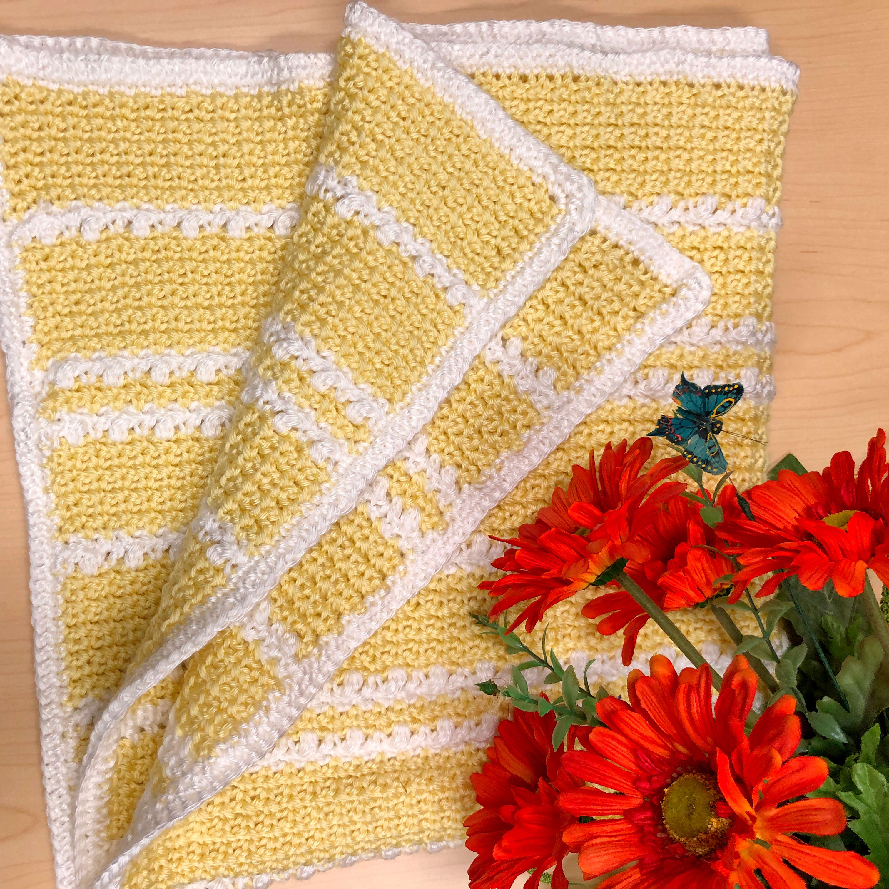 Crochet mesh sales and bobble blanket