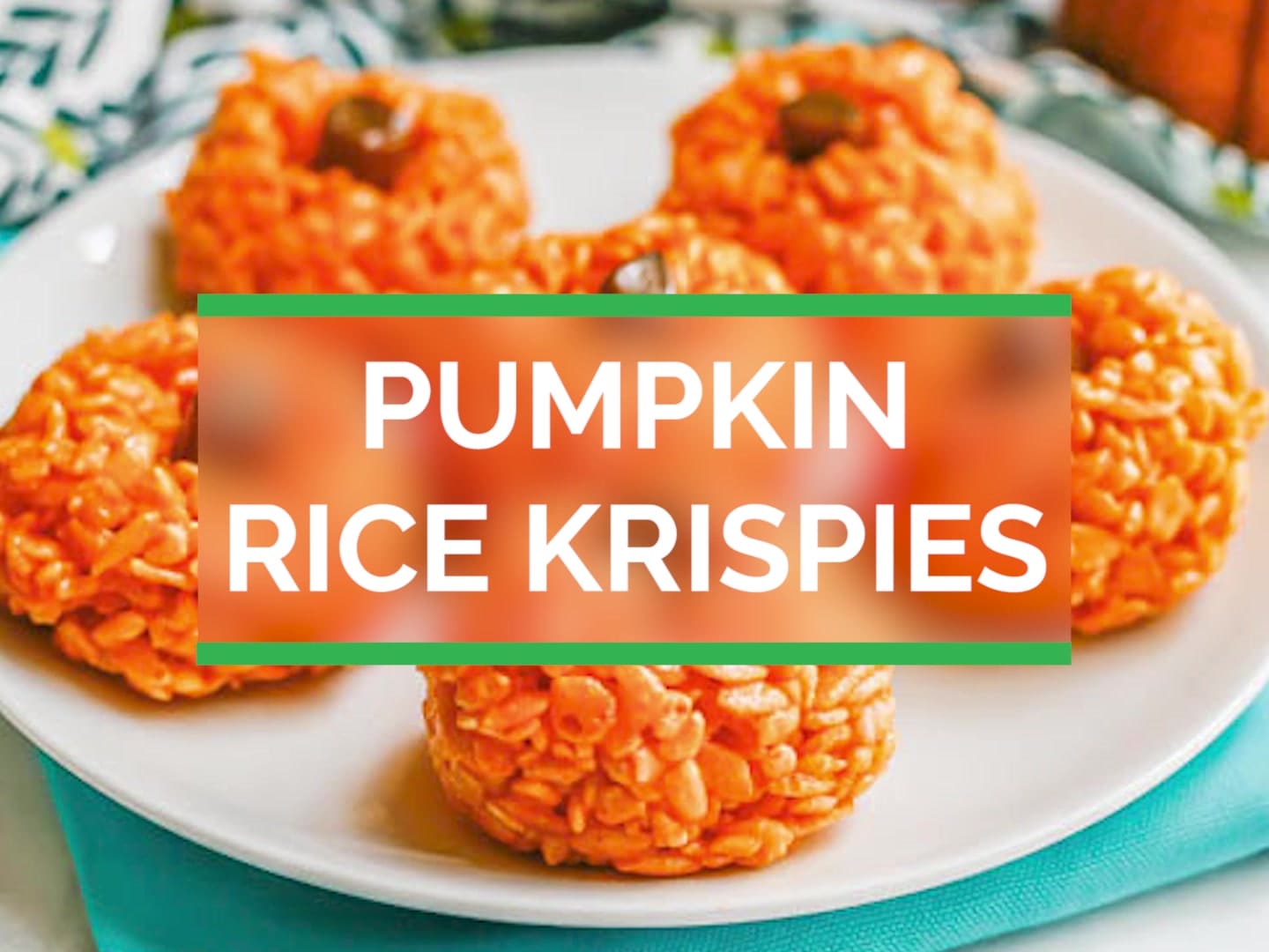 Easy Pumpkin Rice Krispie Treats - A Little Knick a Little Knack