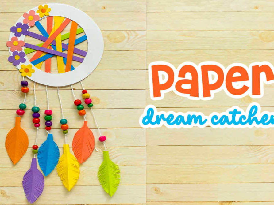 Paper Dream Catcher Craft For Kids - Made with HAPPY