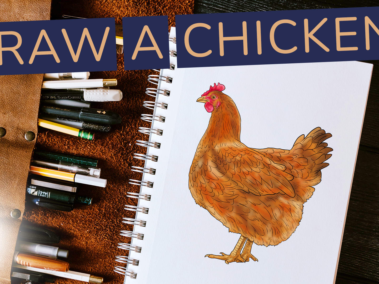 Premium Photo | Color drawing with watercolor pencils. head of chicken in  profile on a white background.