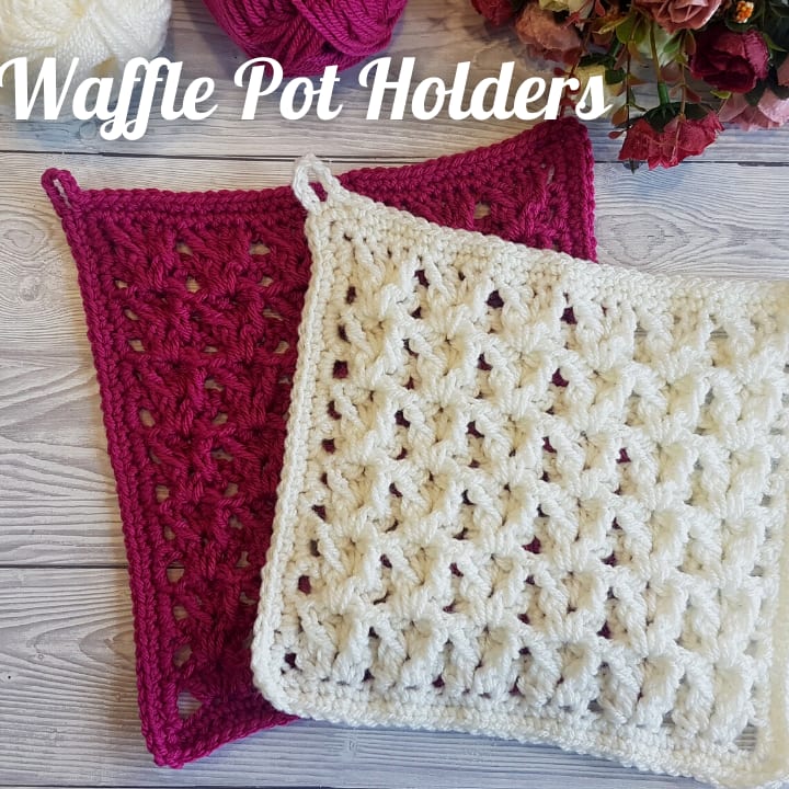 Crochet potholder Squared Waffle - MyCrochetPattern