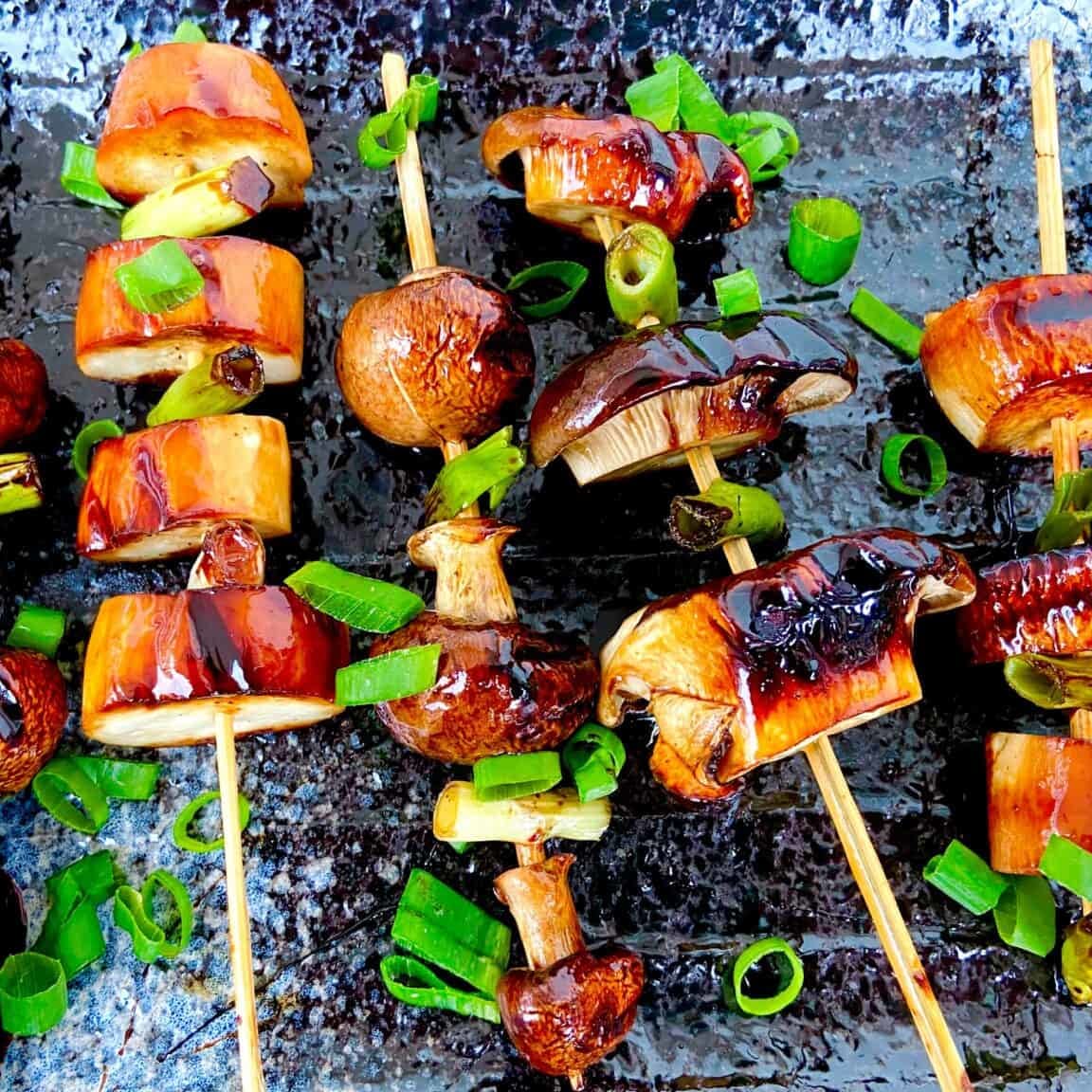 Vegan Yakitori Mushroom and Tofu Yakitori