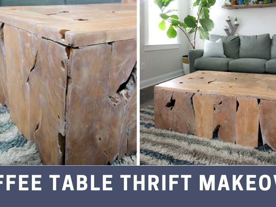 Slice solid wood store block coffee table
