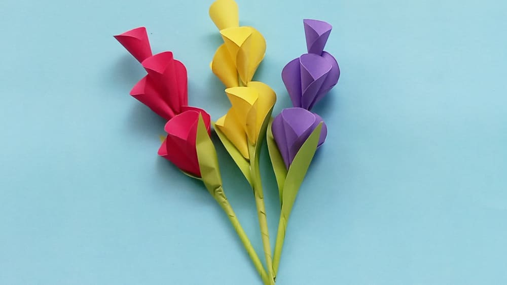 Purple Paper Flowers, Easy Paper Flowers