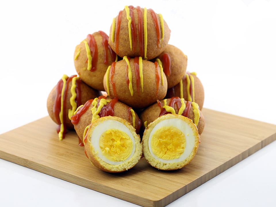 Corn Dog Breaded Hard Boiled Eggs Recipe