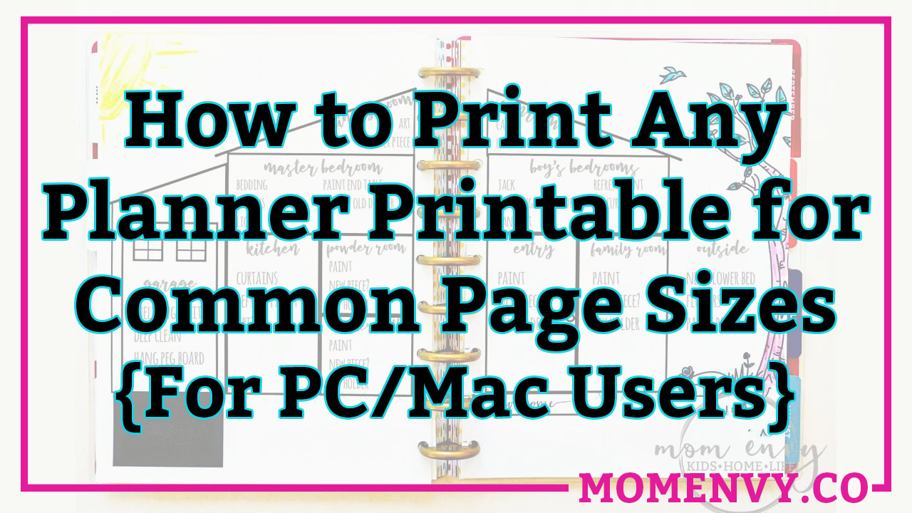 How to resize printables (how to print A5, MAMBI, personal, Erin