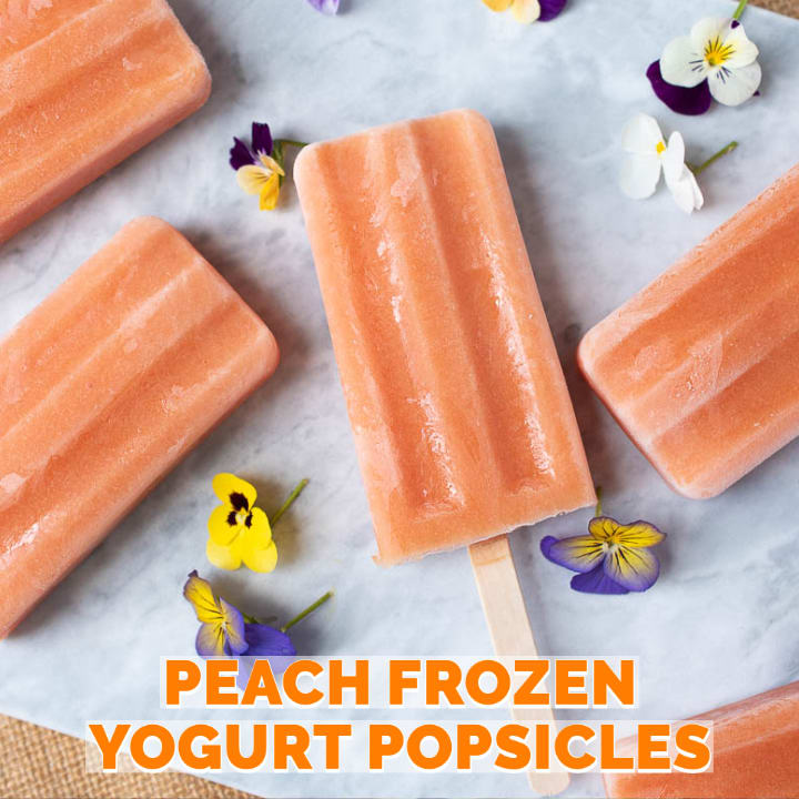 Peach Frozen Yogurt Popsicles - Culinary Ginger