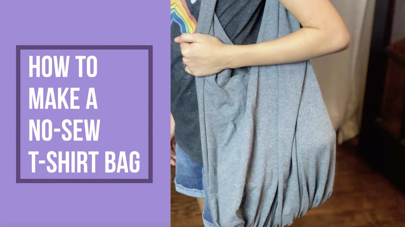 How To Make A No Sew T-Shirt Tote Bag In 10 Minutes