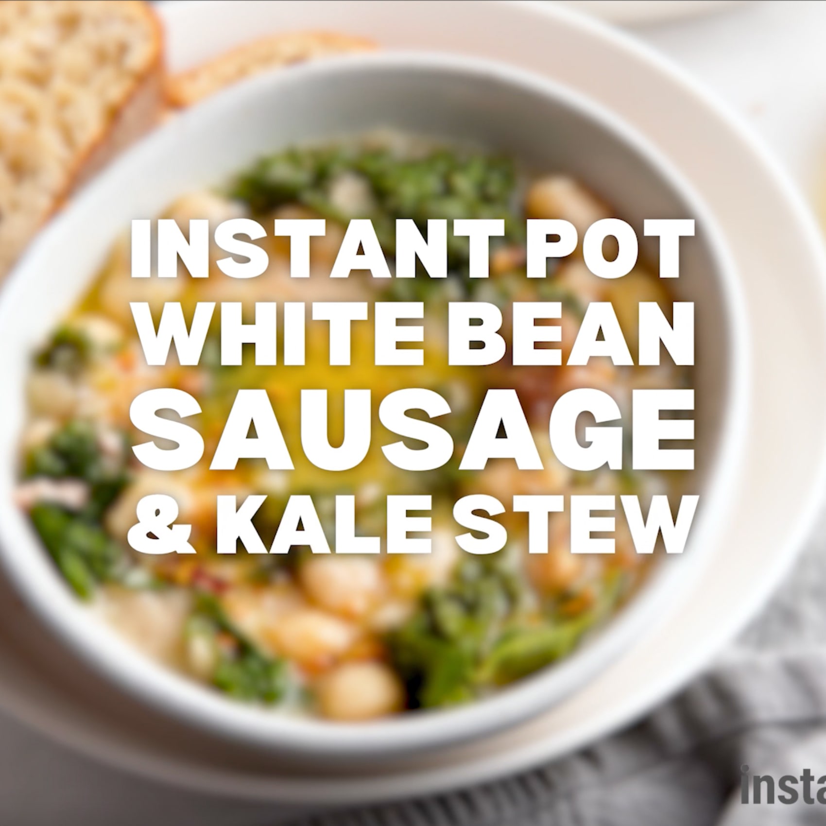 VIDEO Instant Pot Sausage White Bean Stew With Kale Chili Garlic Oil