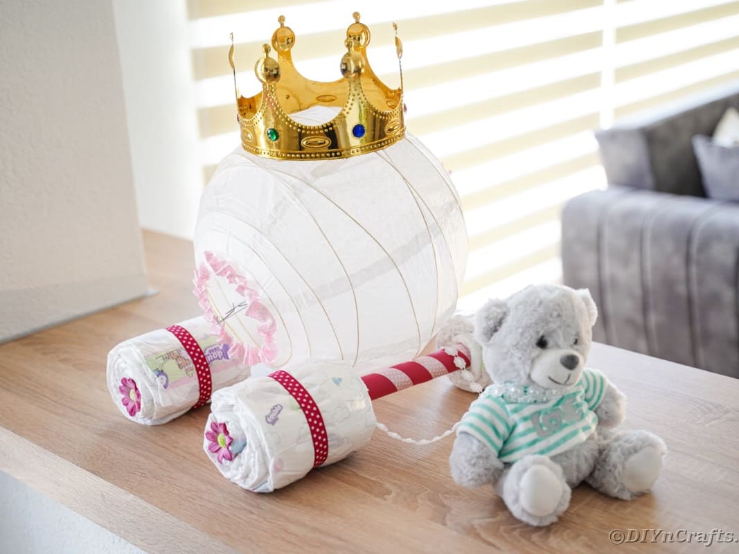 Princess carriage sale diaper cake