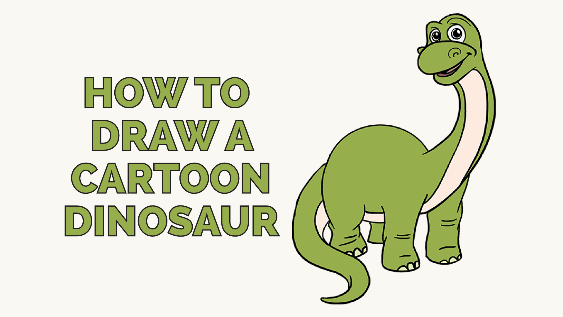 How to Draw a Cartoon Dinosaur | Easy Step-by-Step Drawing Guides