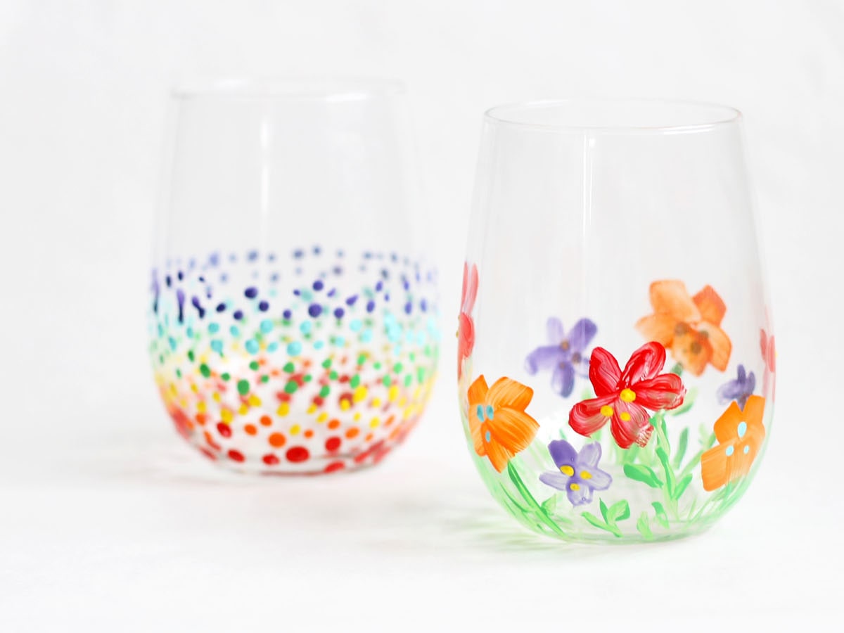 simple designs for glass painting