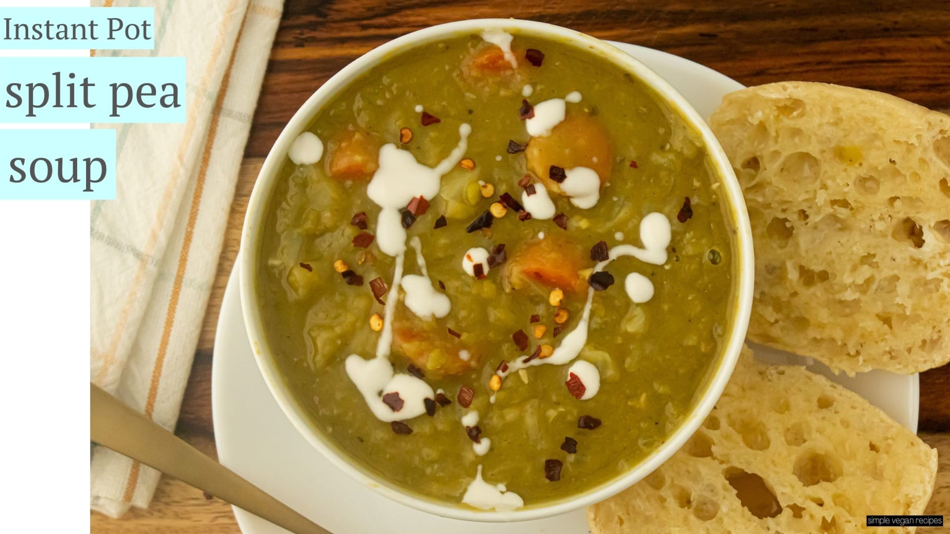 Instant Pot Split Pea Soup - easy vegan recipe! 