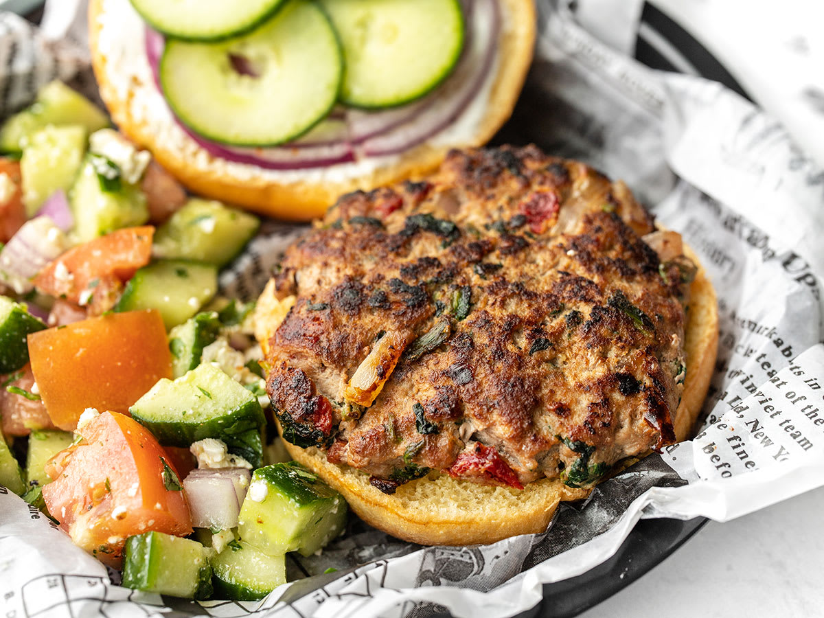 The Ultimate Mediterranean Turkey Burger Recipe - Kitchen Konfidence