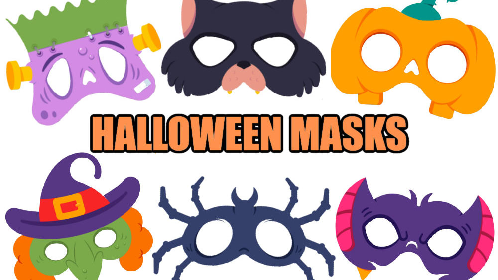 Cat Paper Masks Printable Halloween Costume Craft Activity Coloring
