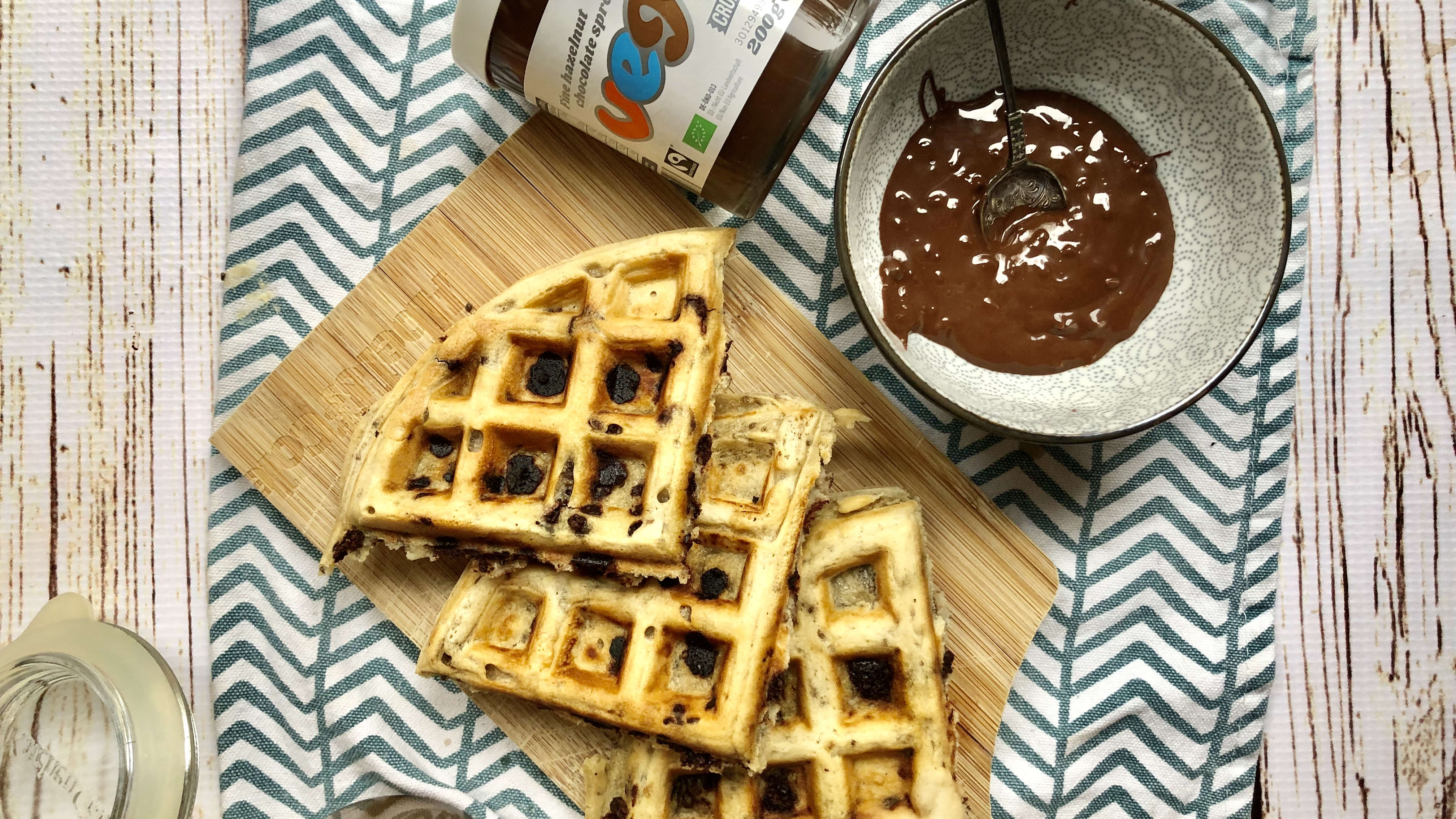 Chocolate Hazelnut Belgian Waffles