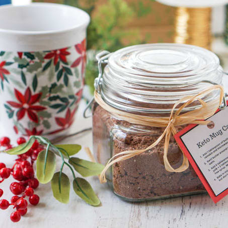 Homemade Keto Mug Cake Mix - easy low carb gift for the holidays!