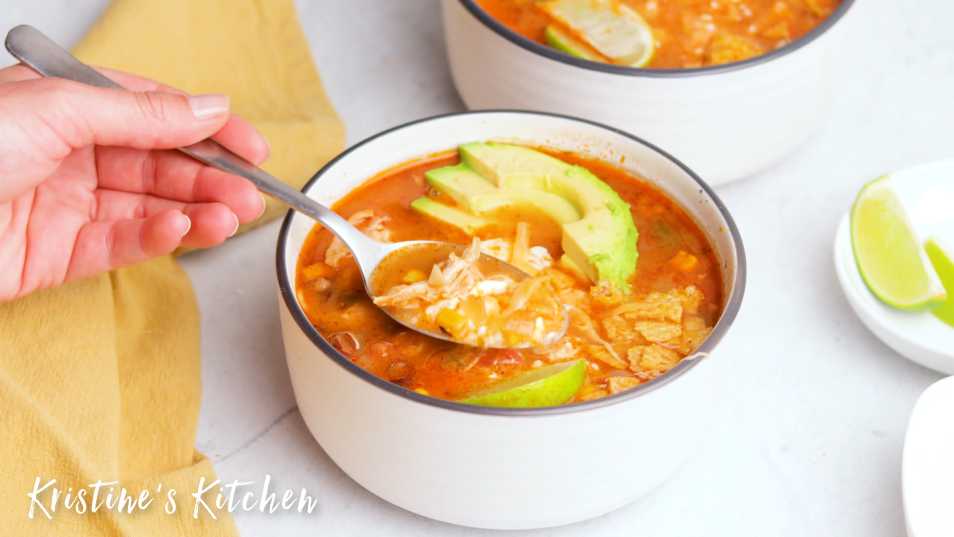 Easy Slow Cooker Chicken Taco Soup (No Chopping) + Video - Kristine's  Kitchen