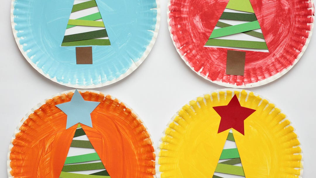 Paper plate christmas tree craft clearance