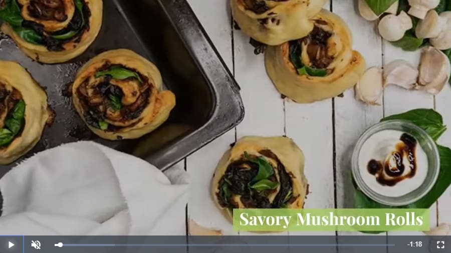 Savory Mushroom Rolls - Gourmandelle
