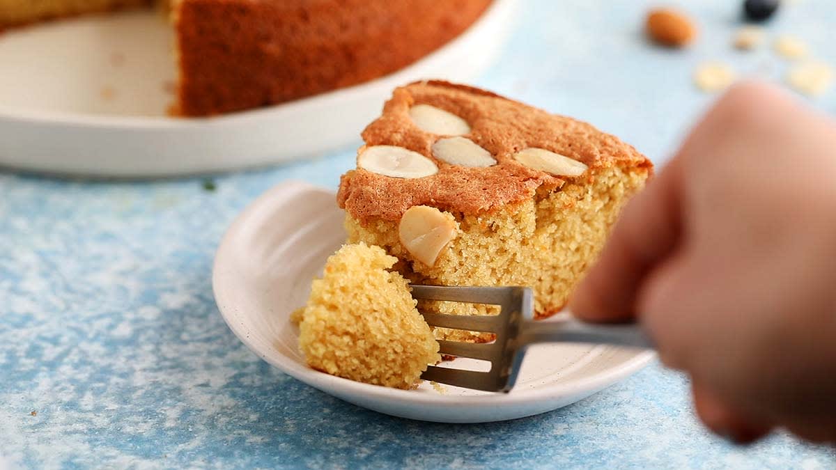 Rhubarb Almond Honey Cake - Broma Bakery